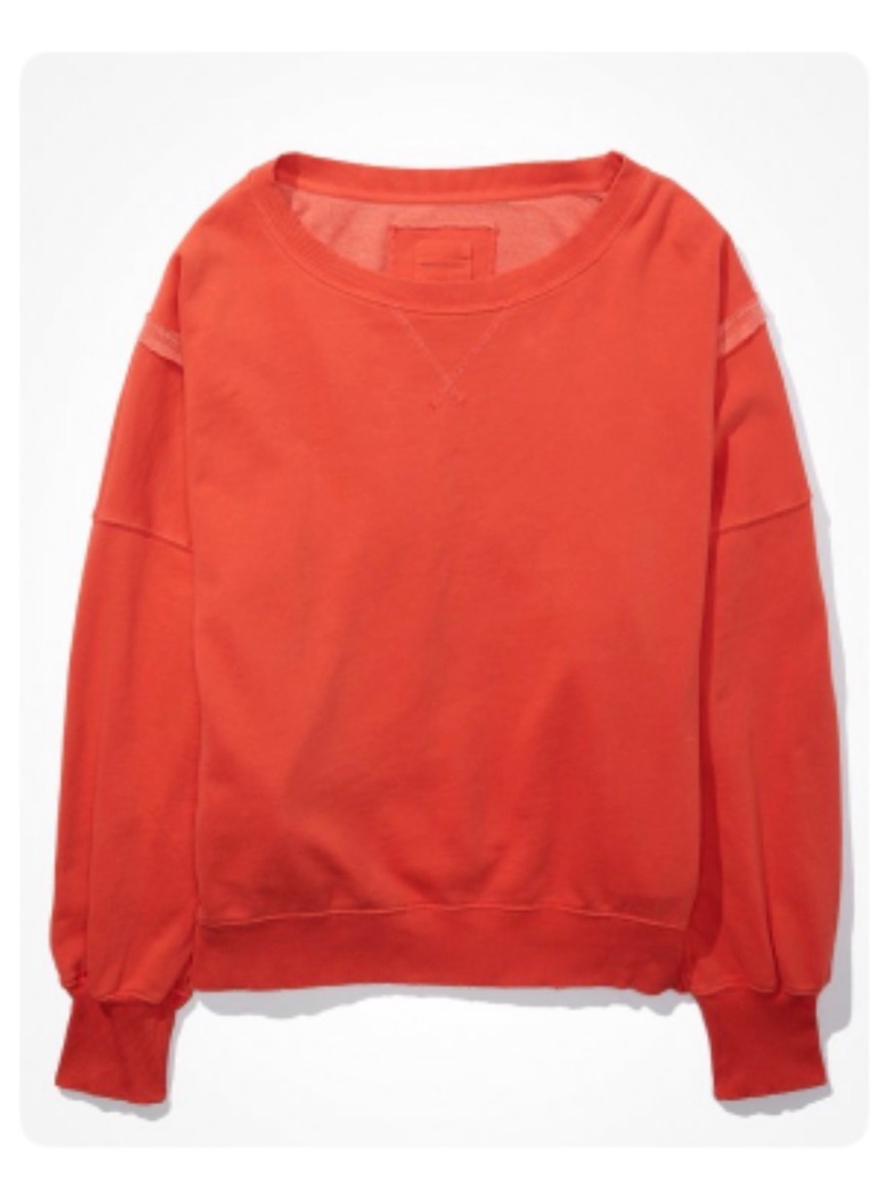 American Eagle Big Hug Oversized Sweatshirt, Red-Orange, Size Small